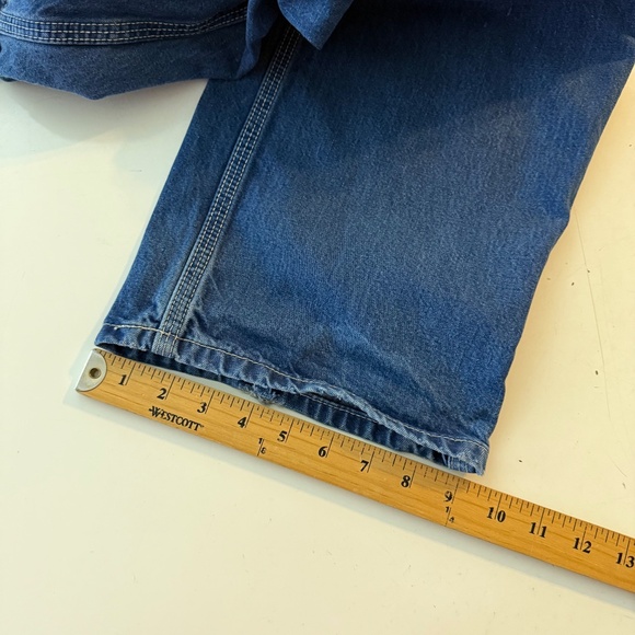 Carhartt FR Flame Resistant Dark Wash Denim Carpenter Pockets Jeans Mens 44 x 30 - Picture 12 of 13